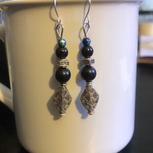 black & silver earrings
